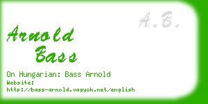 arnold bass business card